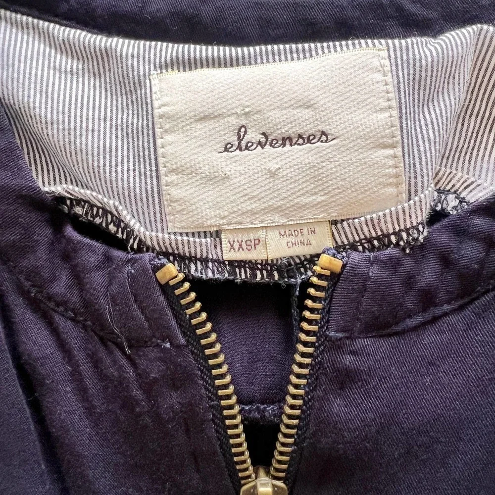 ANTHROPOLOGIE Elevenses Modern Straight Leg Jumpsuit  Navy Sz XXS - Picture 11 of 12